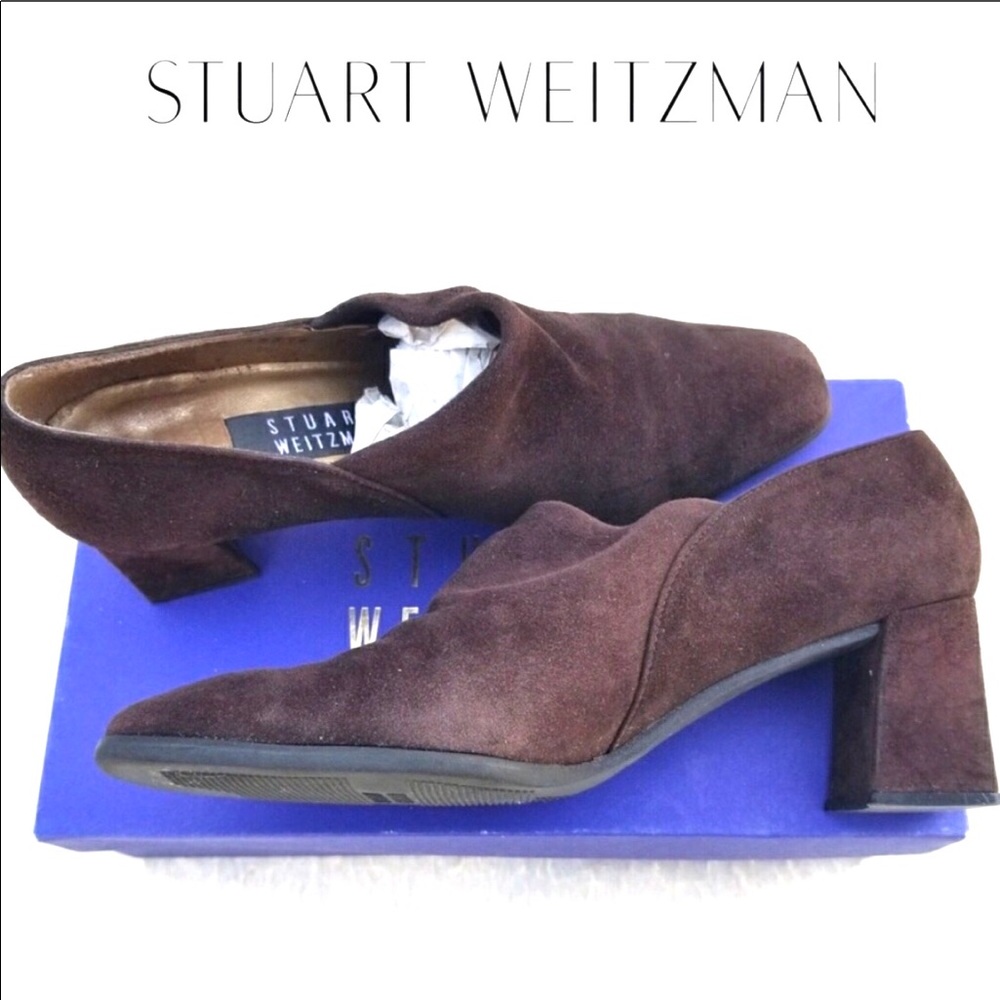 Stuart weitzman cola suede slip on low booties 8B